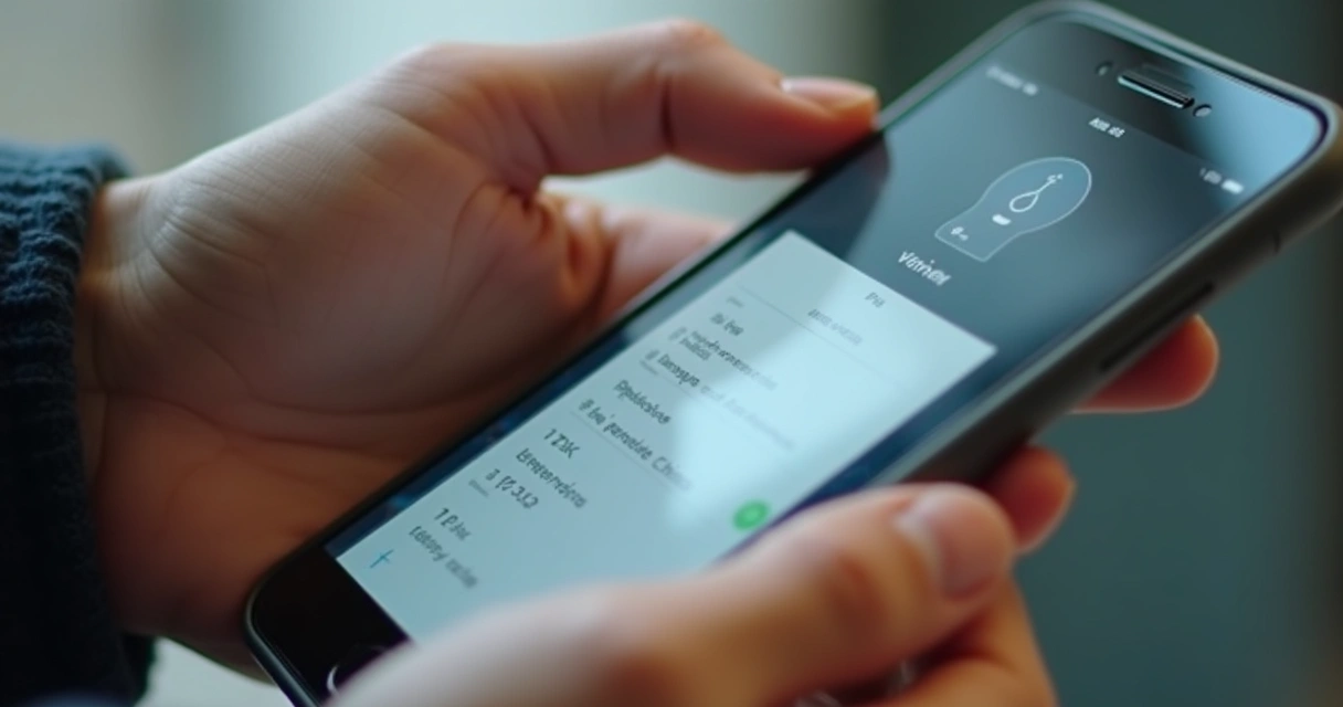 Pessoa segurando celular e cobrindo parcialmente a tela com comprovante de pagamento, foco em elemento de privacidade 