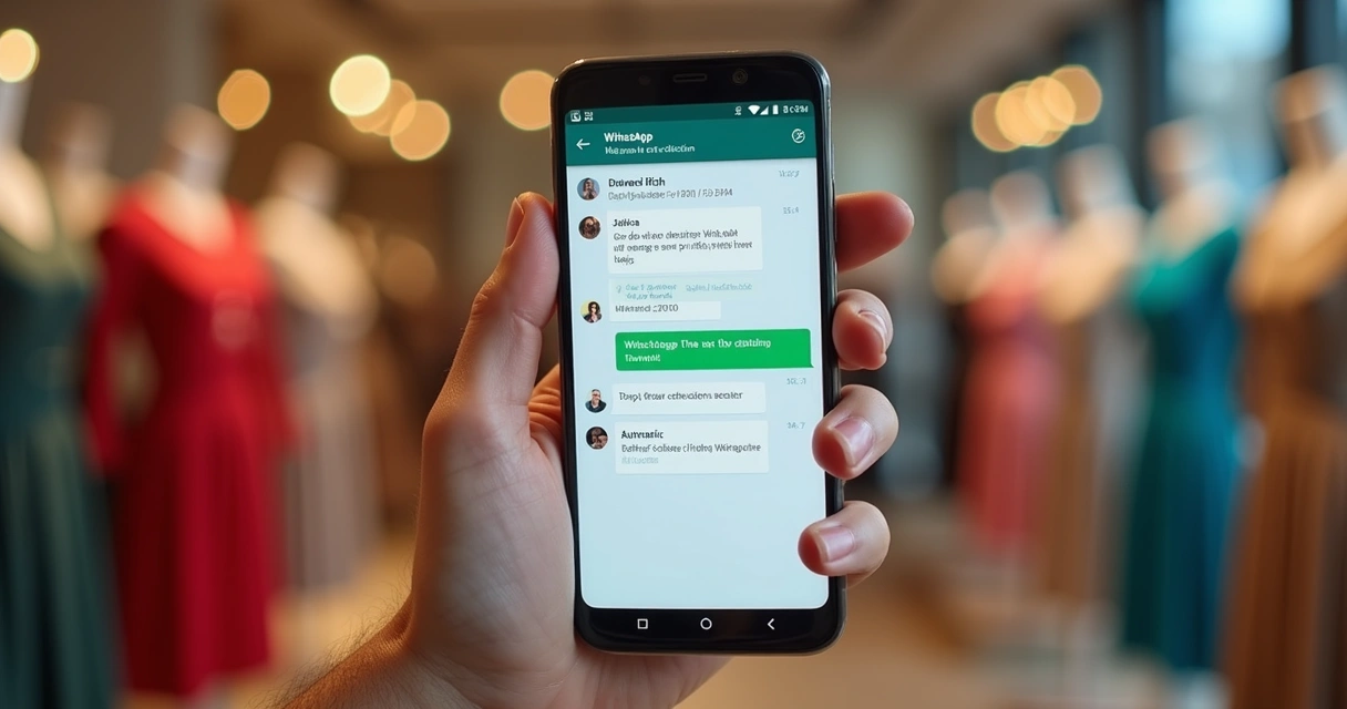 Mensagem automática promovendo coleção de moda no WhatsApp