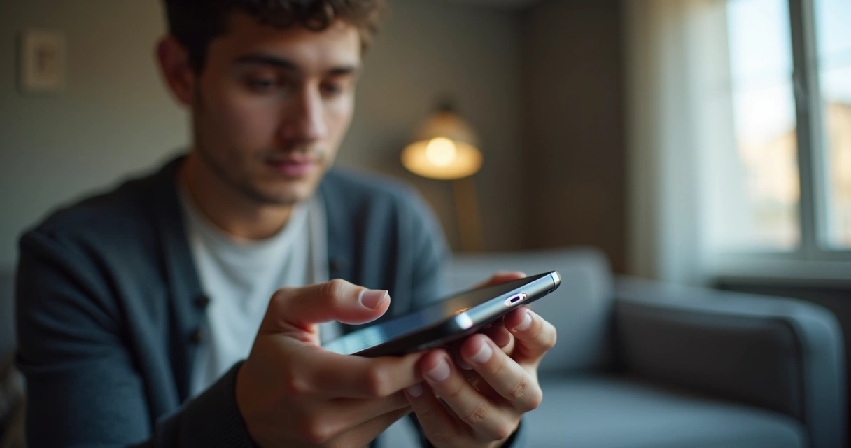 Celular mostrando tela sem aplicativos de aposta