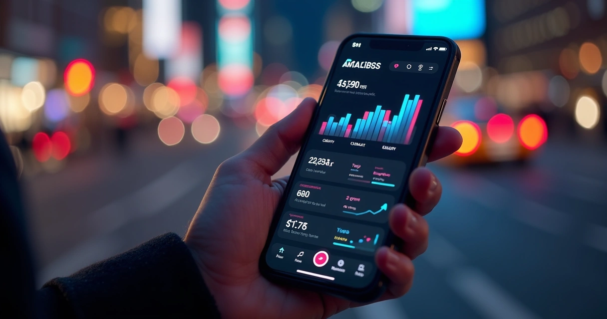 Tela de celular mostrando números crescentes no TikTok 