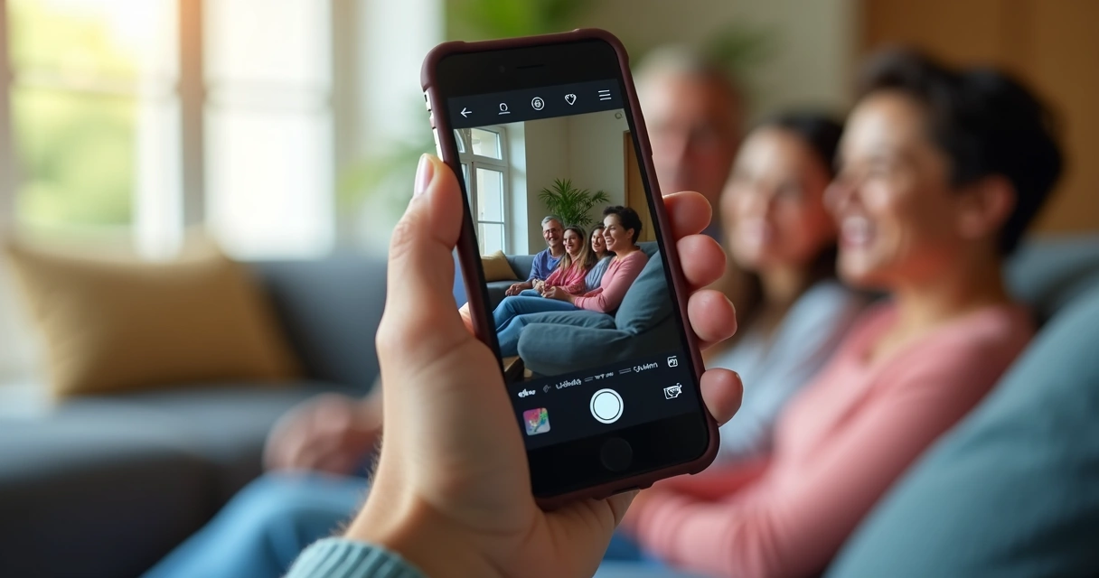 Celular mostrando vídeo curto em rede social 