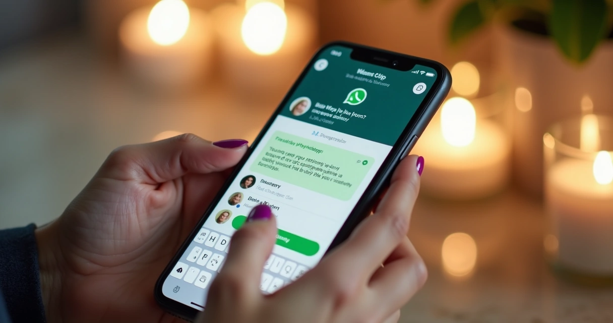 Tela de celular com conversa de WhatsApp mostrando atendimento rápido 