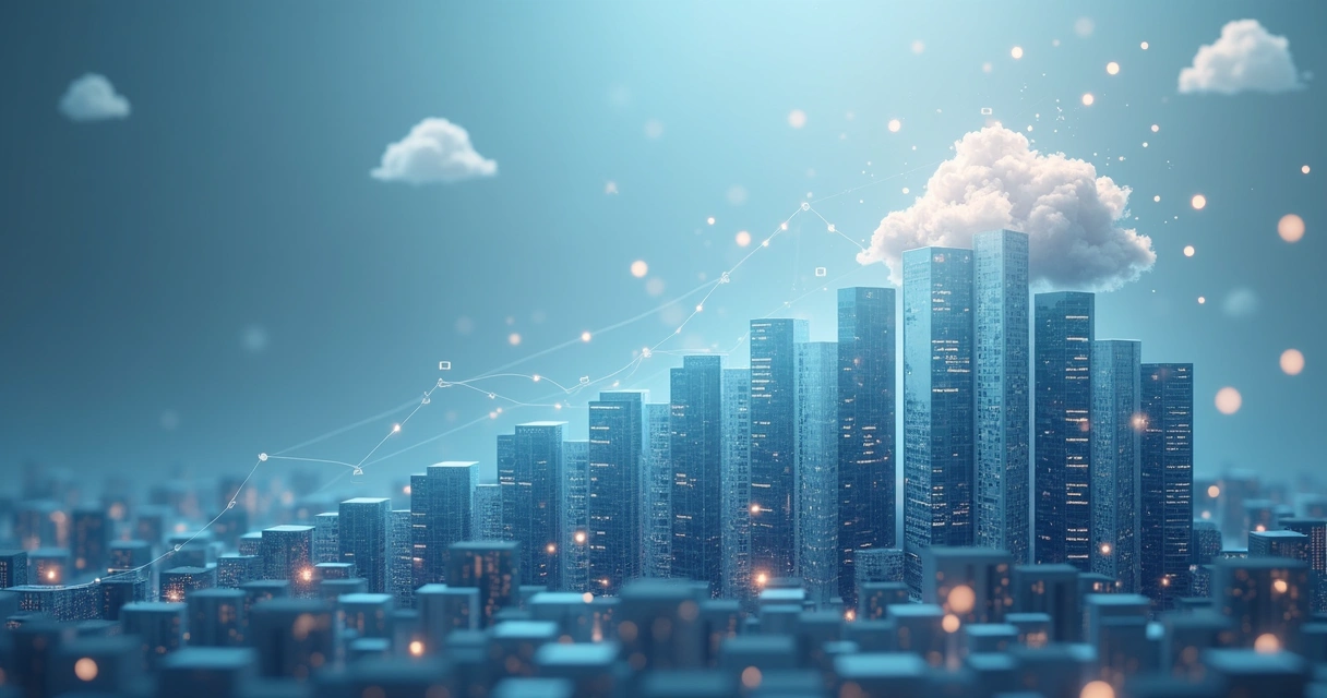 Gráfico mostrando crescimento esperado do mercado SaaS B2B 