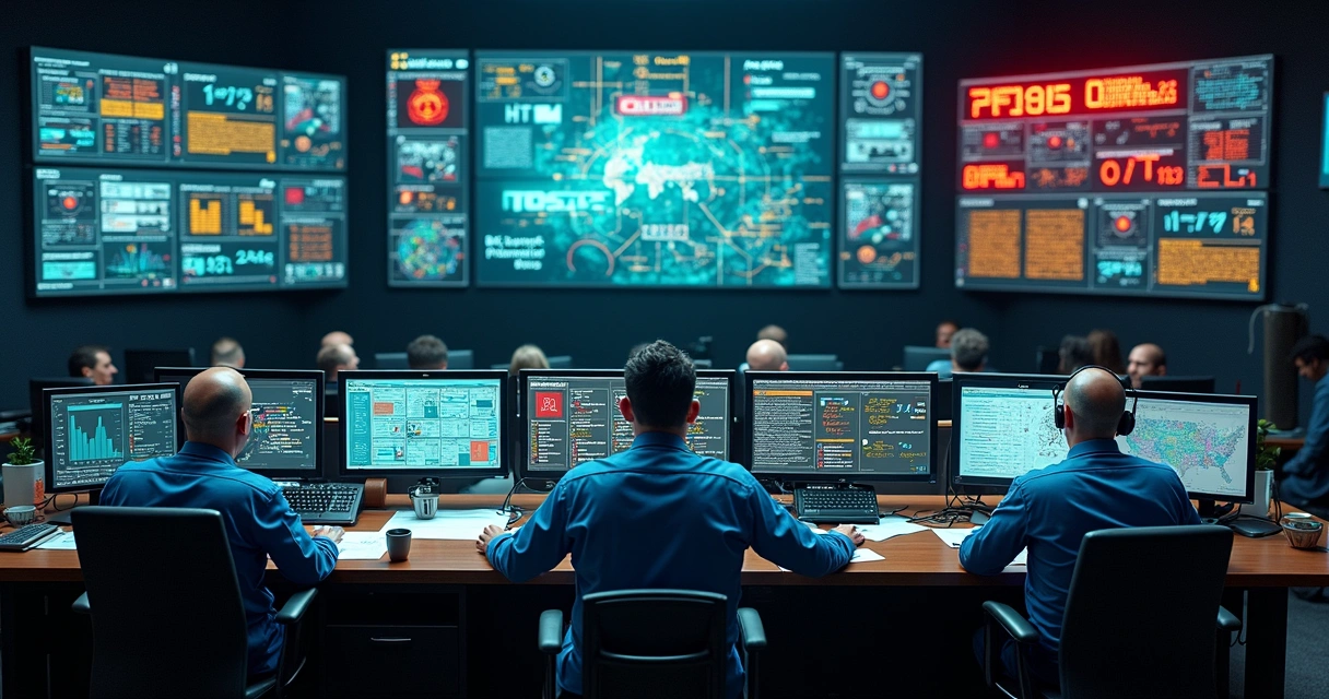Central de alertas IoT com painéis coloridos por prioridade 