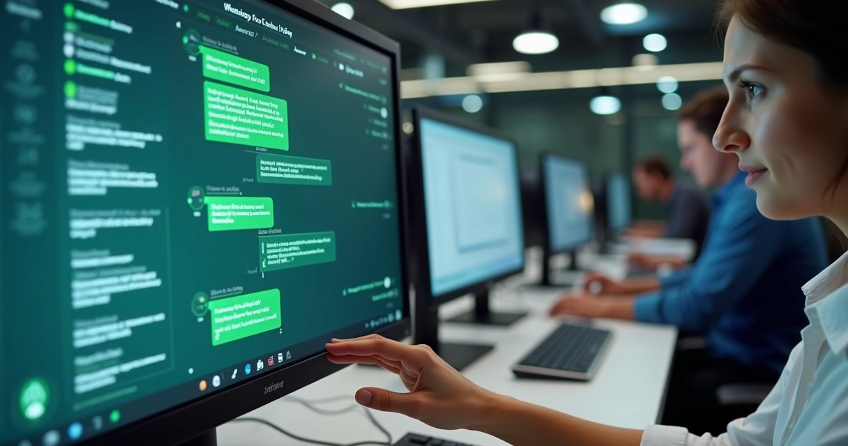 Atendimento por WhatsApp em tela de computador