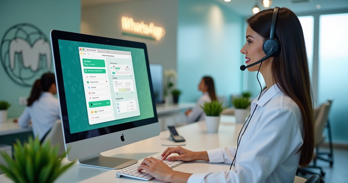 Central de atendimento de clínica odontológica integrando WhatsApp 