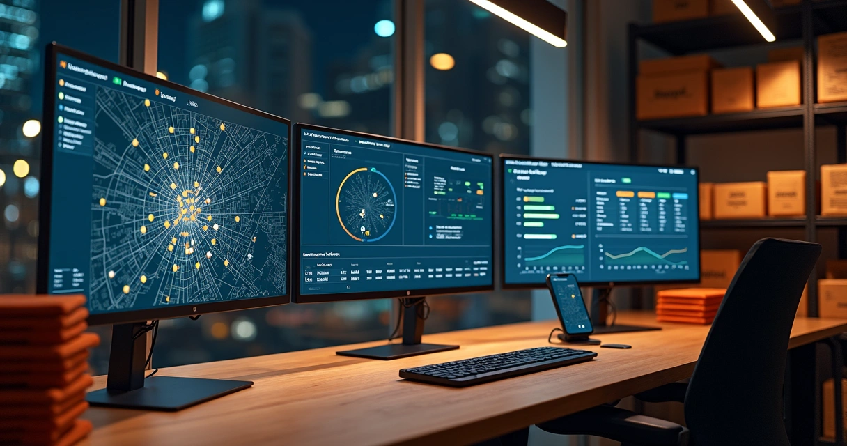 Central de controle de delivery com mapa digital e dados em tempo real 