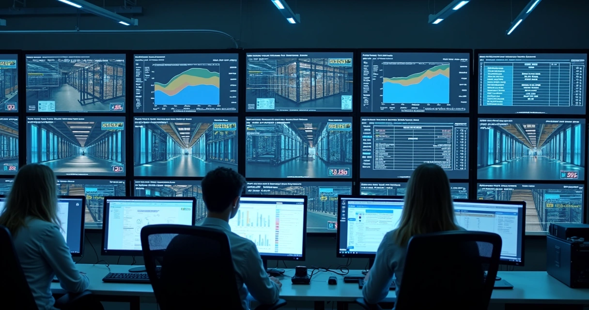 Monitoring panel with IoT sensors and real-time temperature graphs