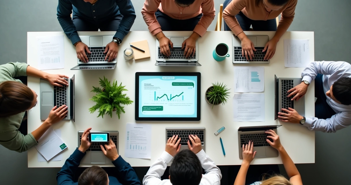 Equipe centralizando atendimento empresarial no WhatsApp