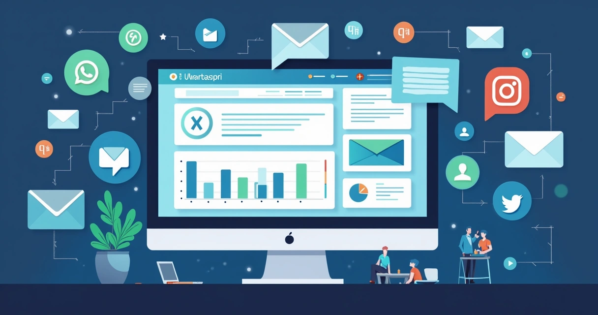 Painel de atendimento centralizando mensagens de vários canais digitais 