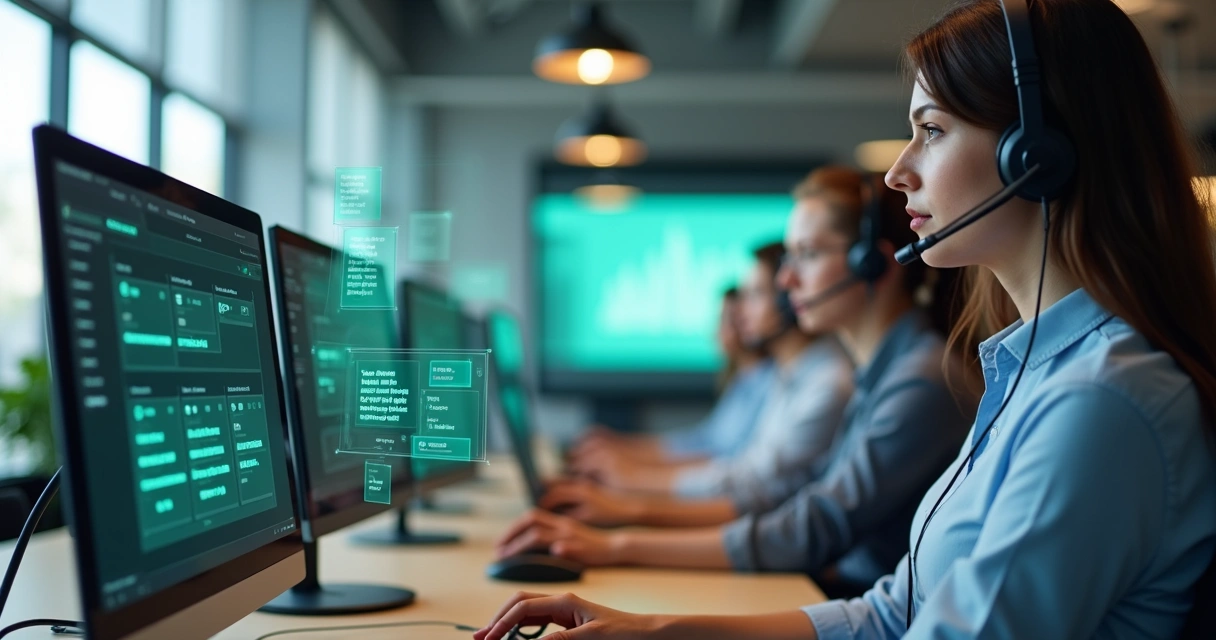 Equipe monitorando notificações digitais de atendimento 