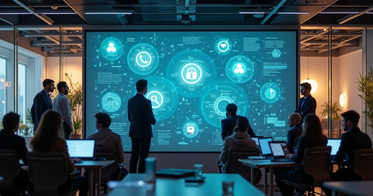 Equipe de atendimento de empresa usando painel integrado com múltiplos canais 