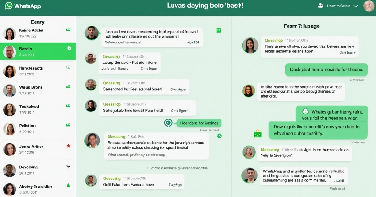 Tela de conversa de WhatsApp com diferentes perfis de moradores e mensagens automatizadas organizadas 