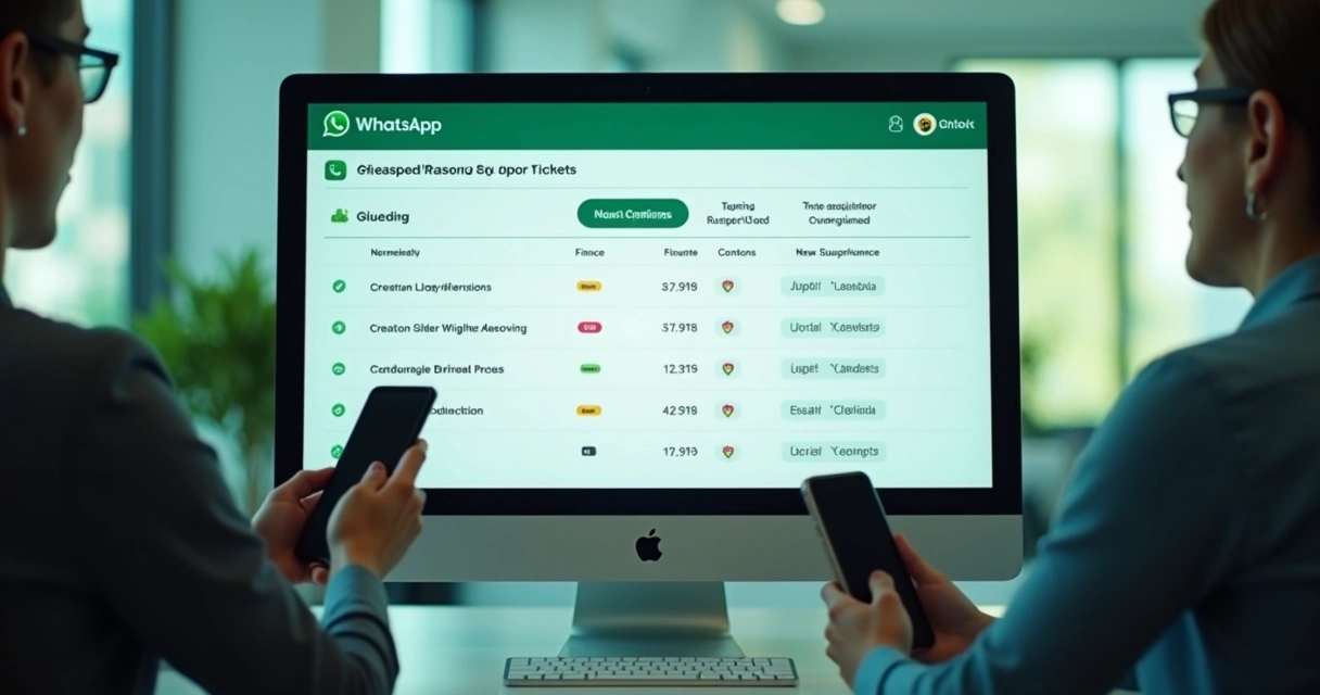 Tela de plataforma exibindo filas organizadas de atendimento via WhatsApp 