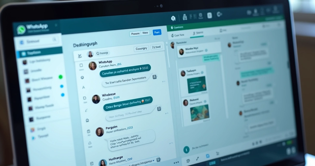 Tela de sistema digital mostrando WhatsApp e Instagram centralizados 