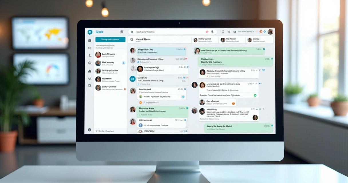 Painel digital mostrando integração de canais de atendimento e vendas 