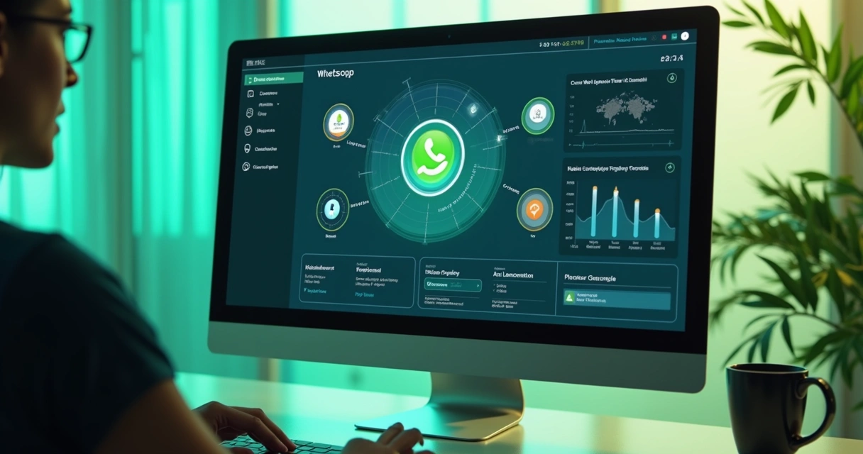 Tela de plataforma digital com múltiplos ícones de canais de atendimento centralizados 