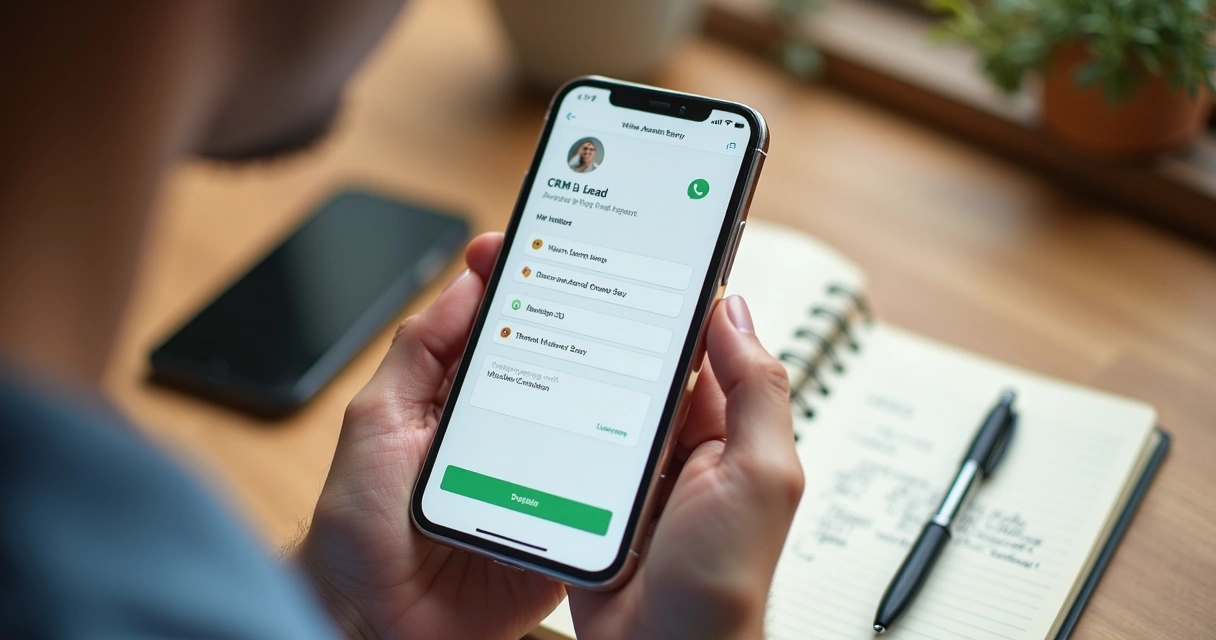 Tela de celular mostrando cadastro simples de cliente com dados do WhatsApp 