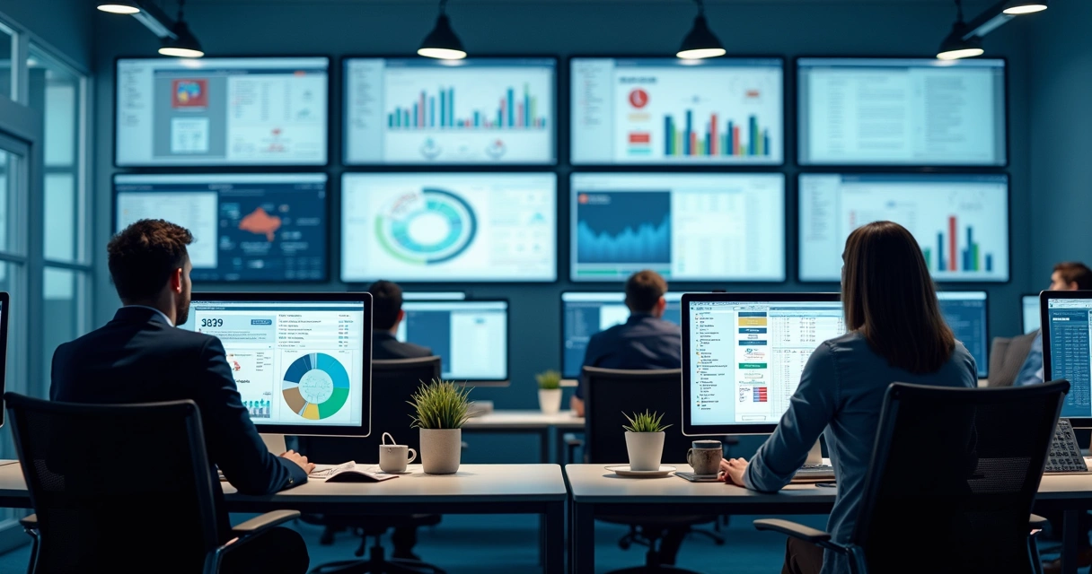 Tela compartilhada mostrando painel de CRM contábil com gráficos 