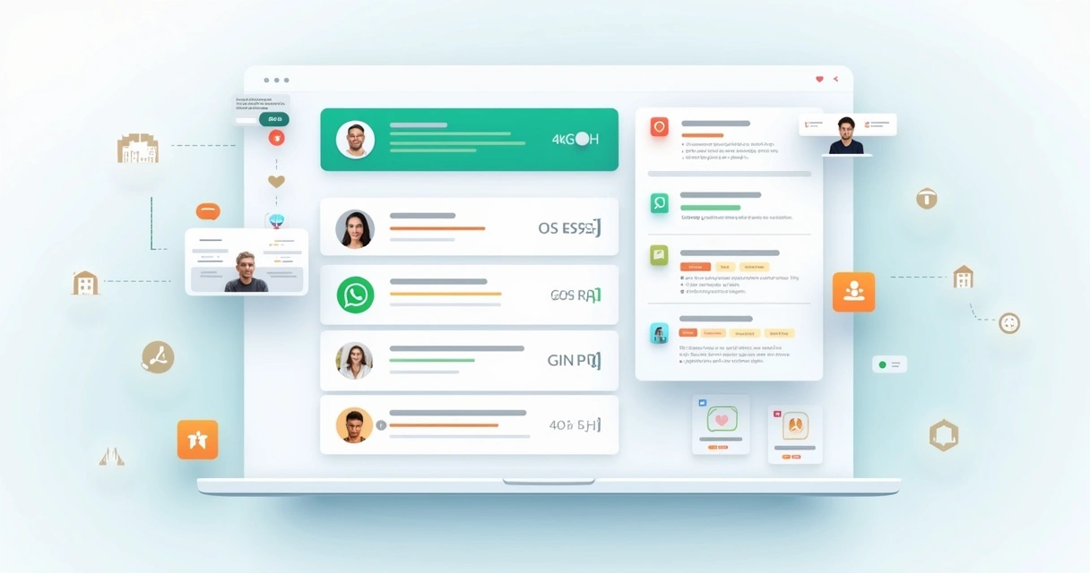 Painel digital mostrando fluxos de atendimento centralizados 