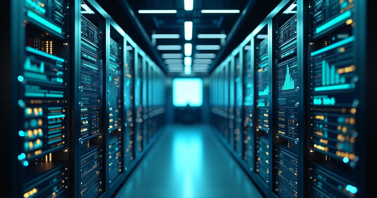 Servidores conectados centralizando dados SaaS 