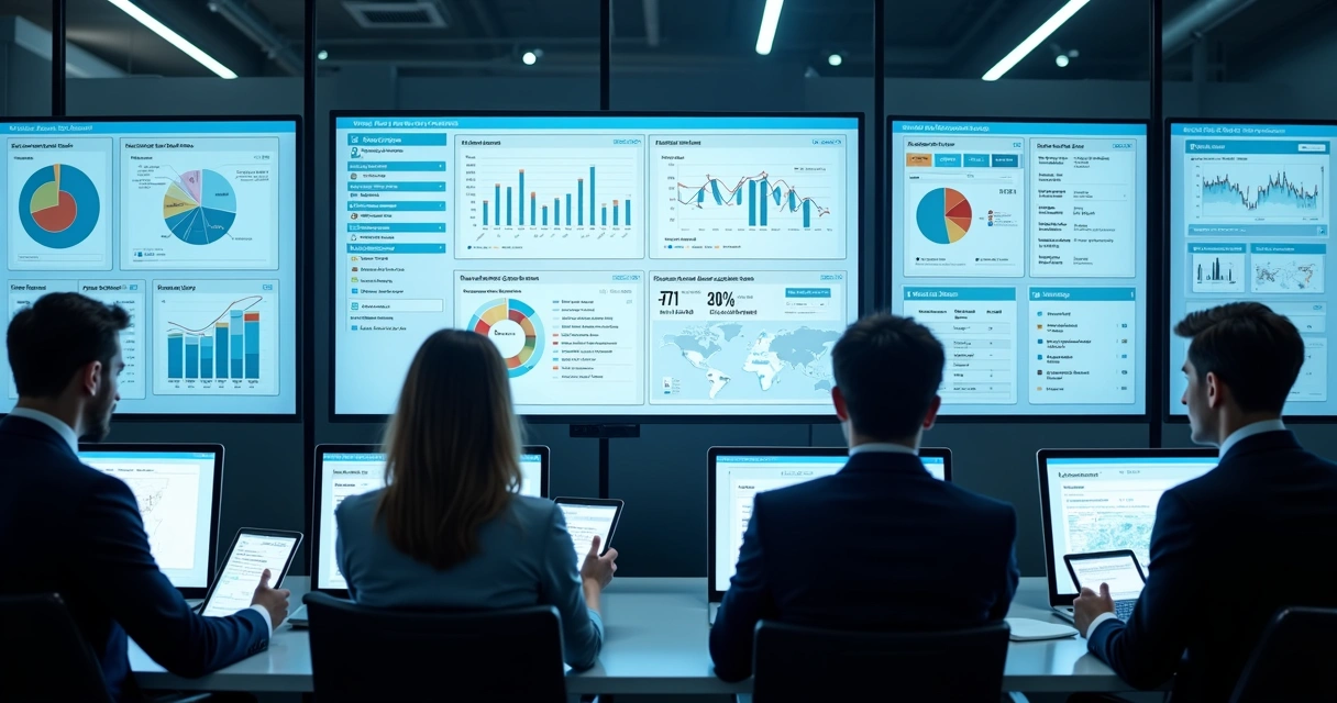 Painel digital mostrando centralização de dados de propostas 