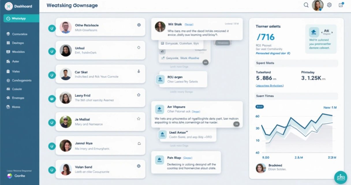 Interface mostrando centralização de mensagens WhatsApp para atendimento imobiliário 