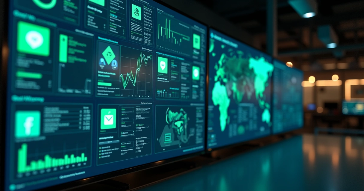 Painel digital apresentando múltiplos canais de atendimento integrados. 