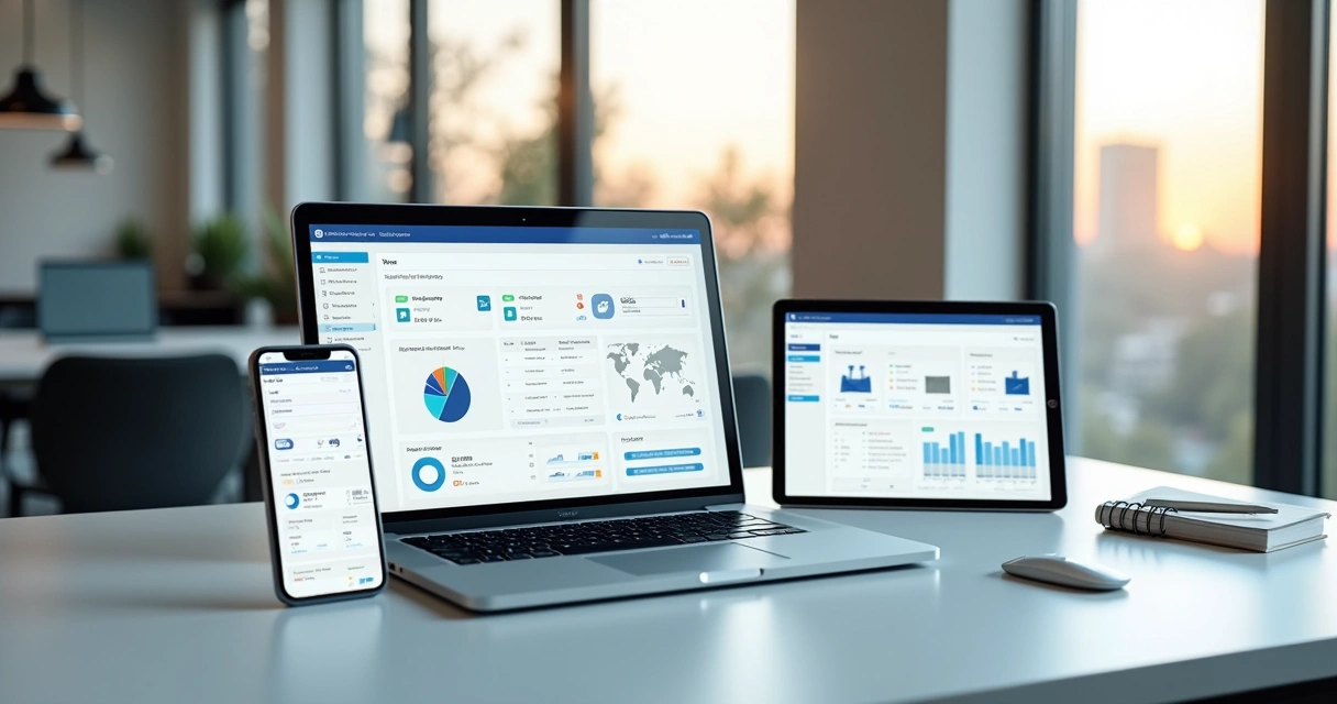 Coleção de dispositivos exibindo plataforma centralizada de TI 