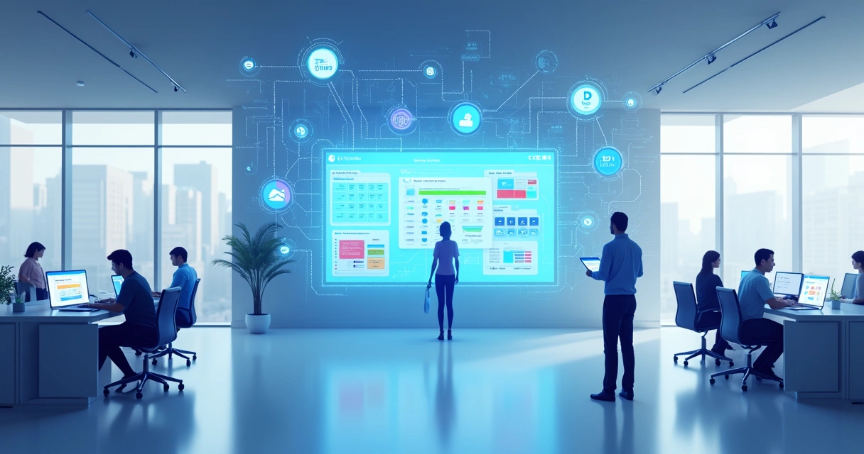 Painel mostrando a centralização dos setores de uma loja virtual 