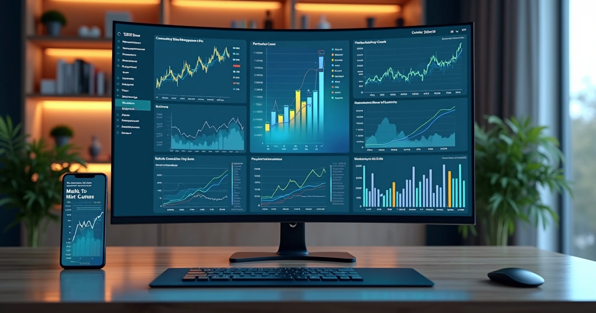 High-resolution digital treasury dashboard displaying risk data integration for agroindustry finance 