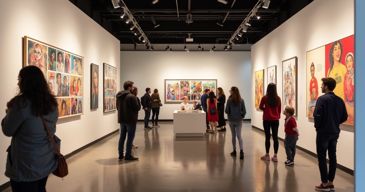 Centro cultural inclusivo com exposição sobre diversidade 