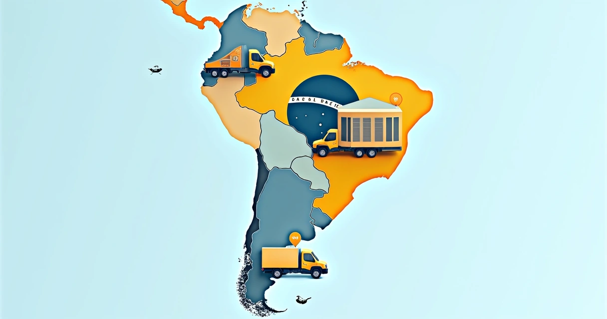 Mapa do Brasil com localizações dos centros de distribuição do Mercado Livre