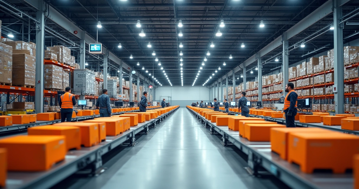 Sistema automatizado de esteiras e separação de pedidos em centro de distribuição 
