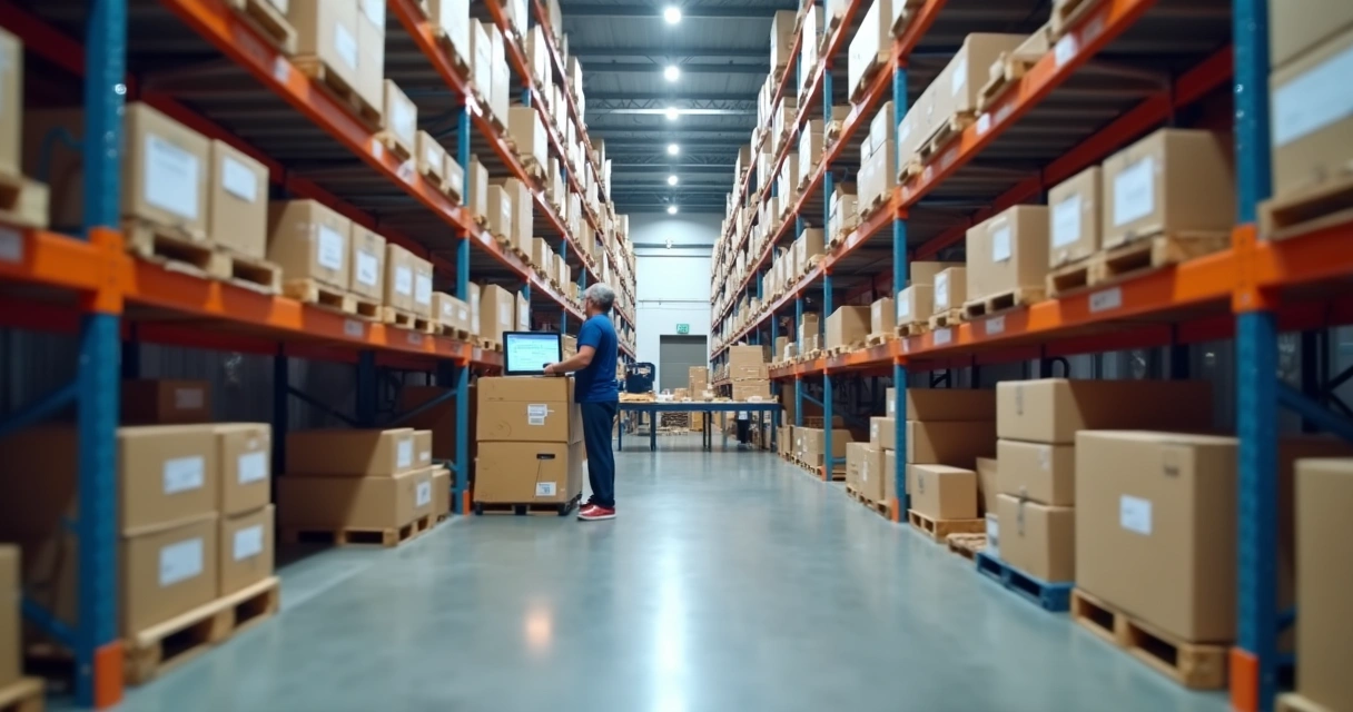 Centro de distribuição com pedidos sendo separados em São Paulo
