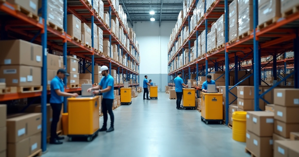Centro de distribuição com pedidos sendo separados em São Paulo 