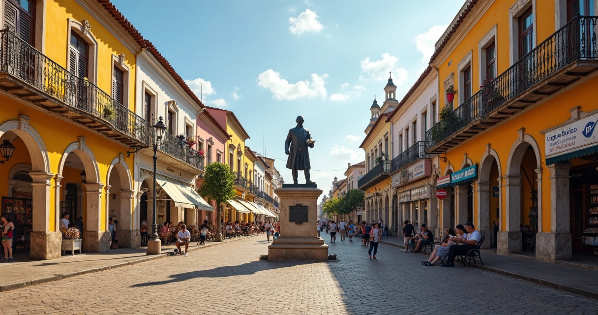 Centro histórico de Ilhéus com referência a Jorge Amado 