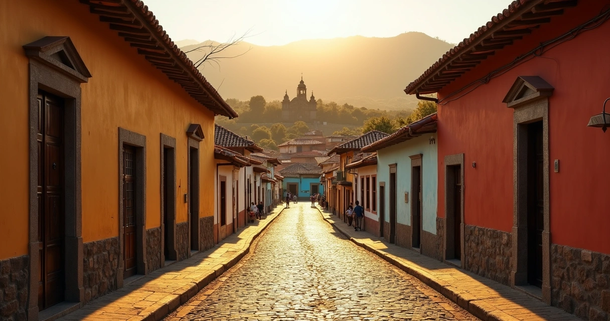 Casario colonial nas ladeiras do centro de Ouro Preto 
