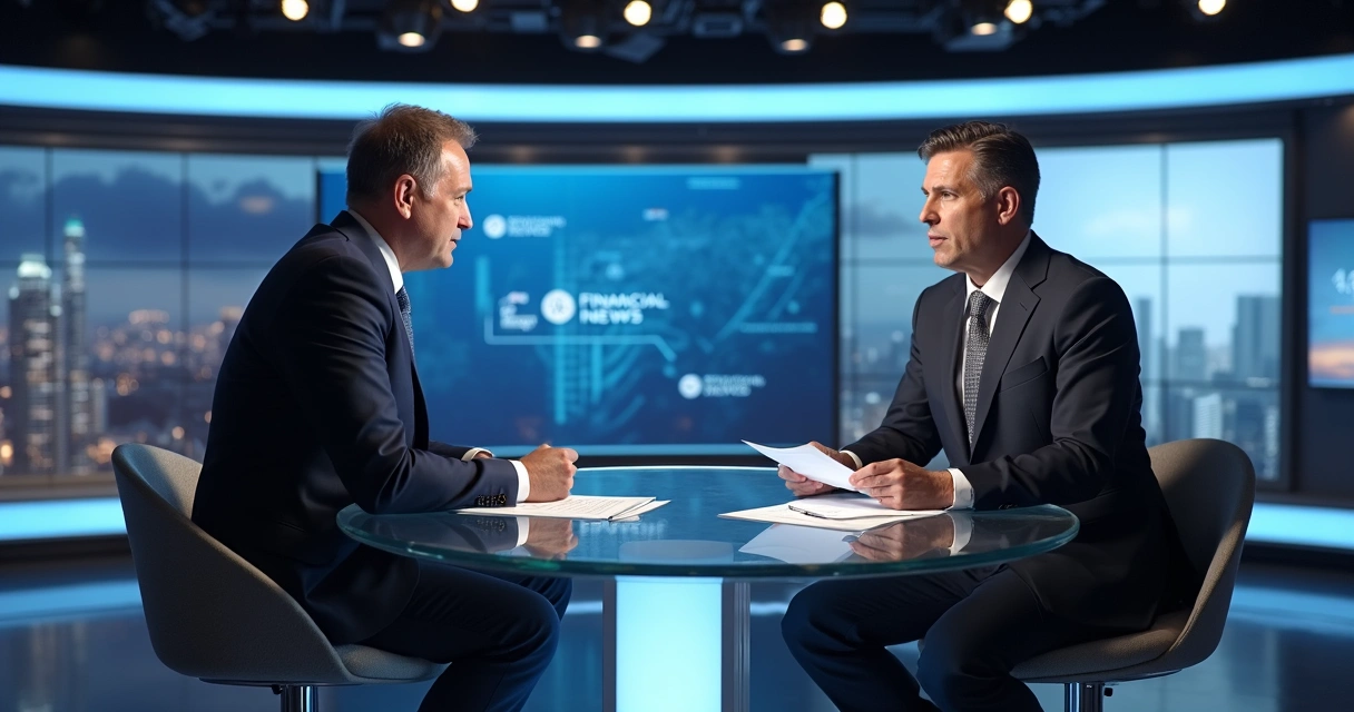 CEO concedendo entrevista à imprensa em estúdio
