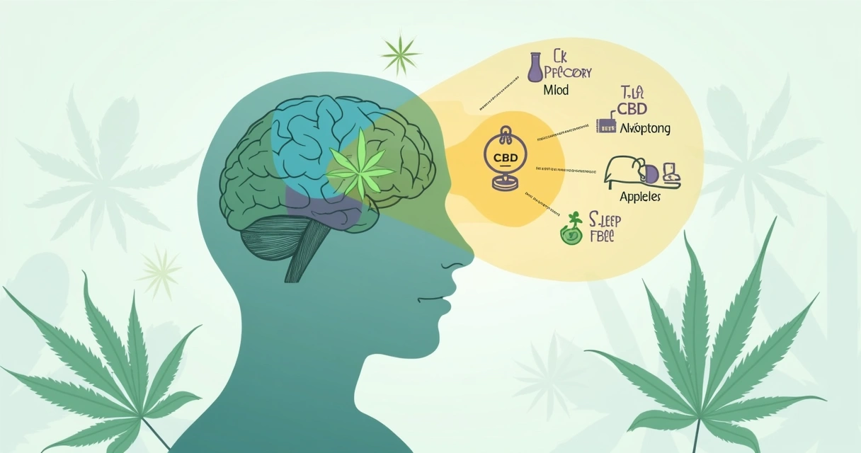 Ilustração dos efeitos da cannabis no cérebro humano 