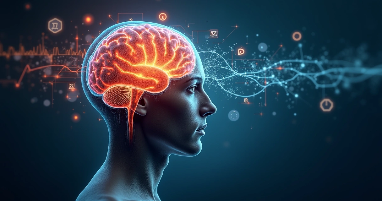 Cérebro humano dividido entre impulso e reflexão 