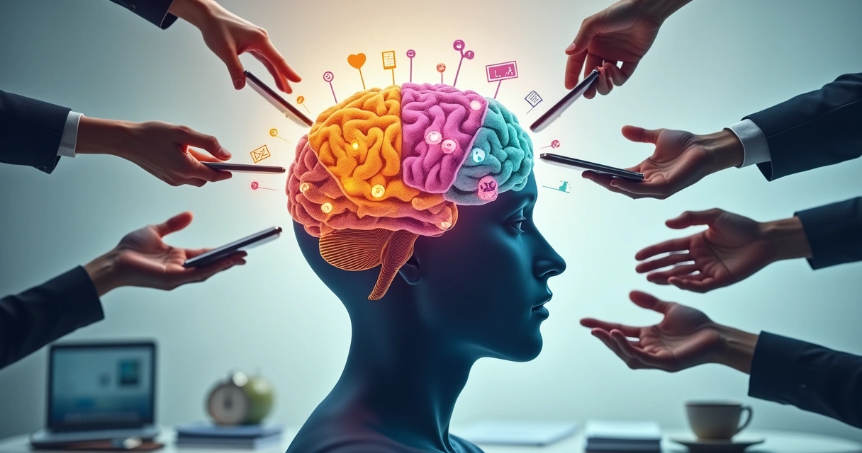 Cérebro dividido entre várias tarefas 