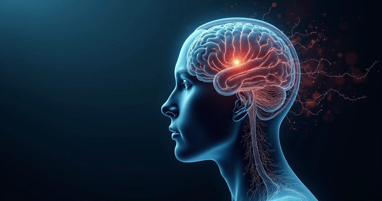 Cerebro humano iluminado con colores que representan diferentes emociones 