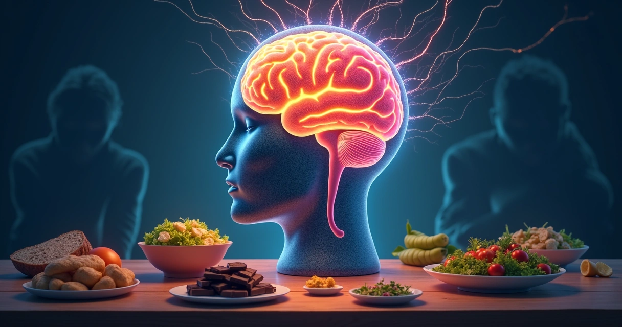 Atividade cerebral representando decisões alimentares