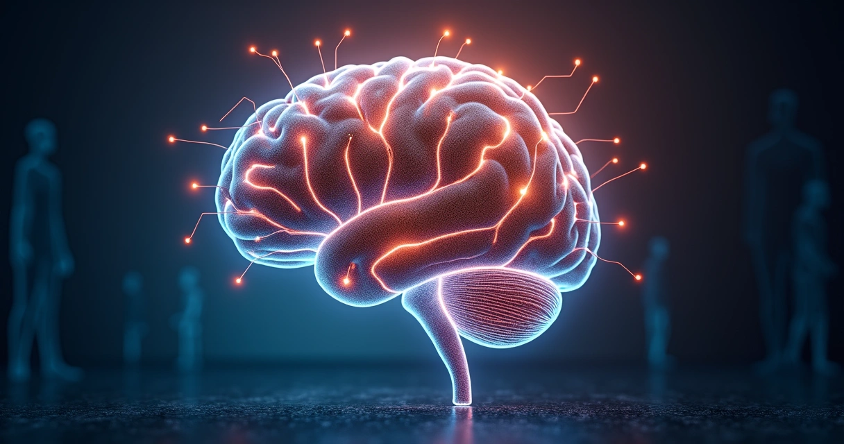 Cerebro humano iluminado con circuitos que simbolizan la formación de hábitos