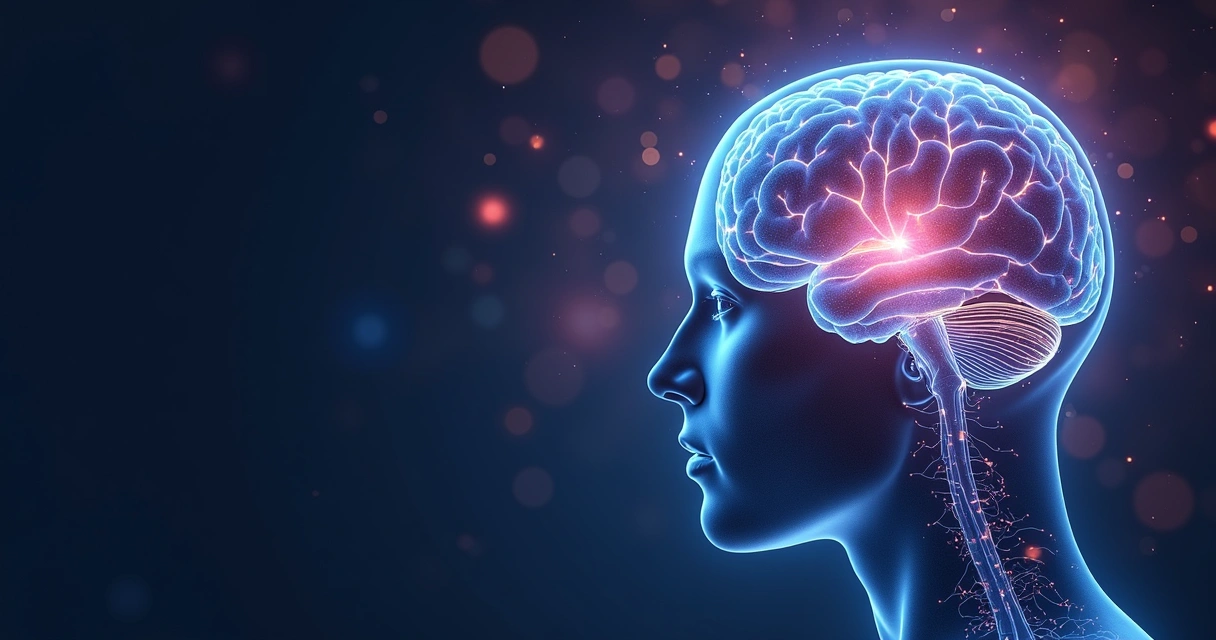 Cerebro humano iluminado con redes neuronales de colores representando la conciencia integrada 