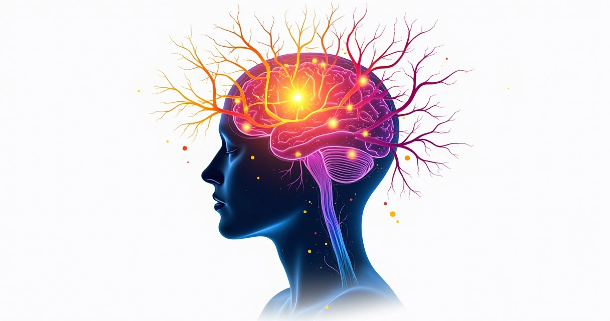 Cérebro colorido com conexões representando neurodiversidade 