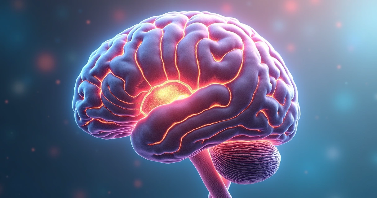 Ilustração detalhada de um cérebro humano com caminhos destacados representando diferentes processos de pensamento