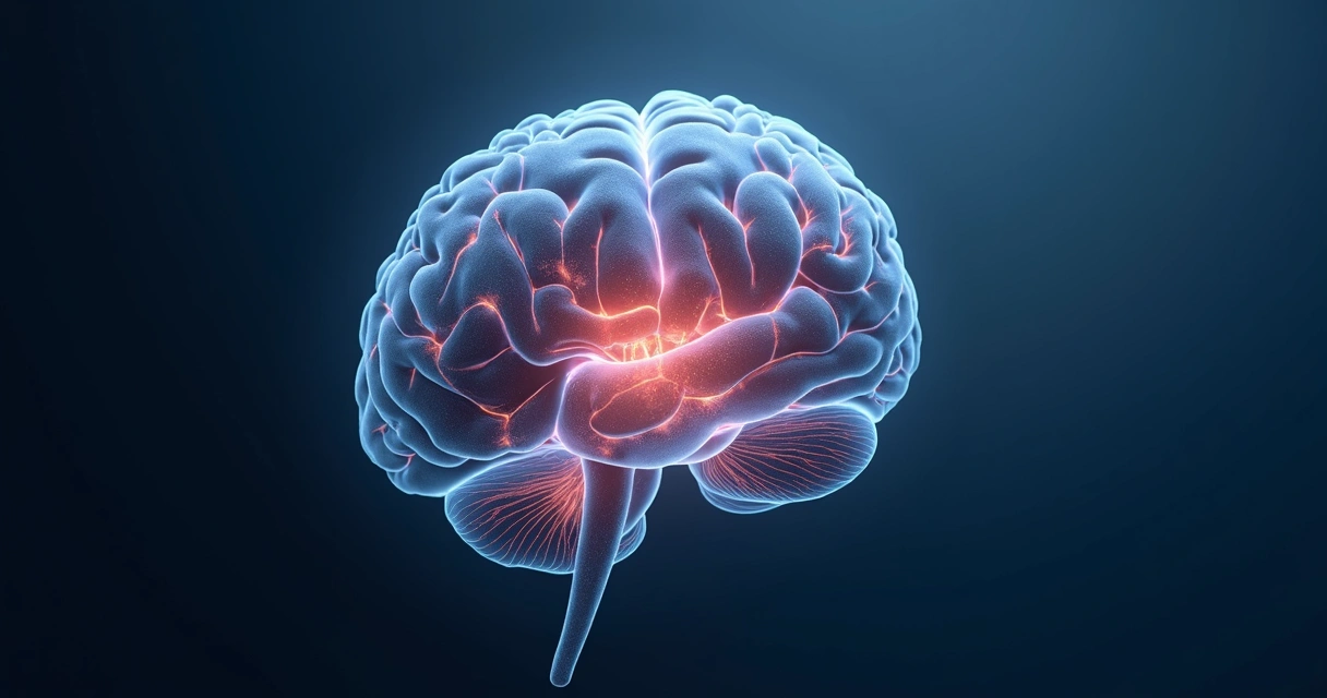 Cerebro humano con conexiones nerviosas destacadas