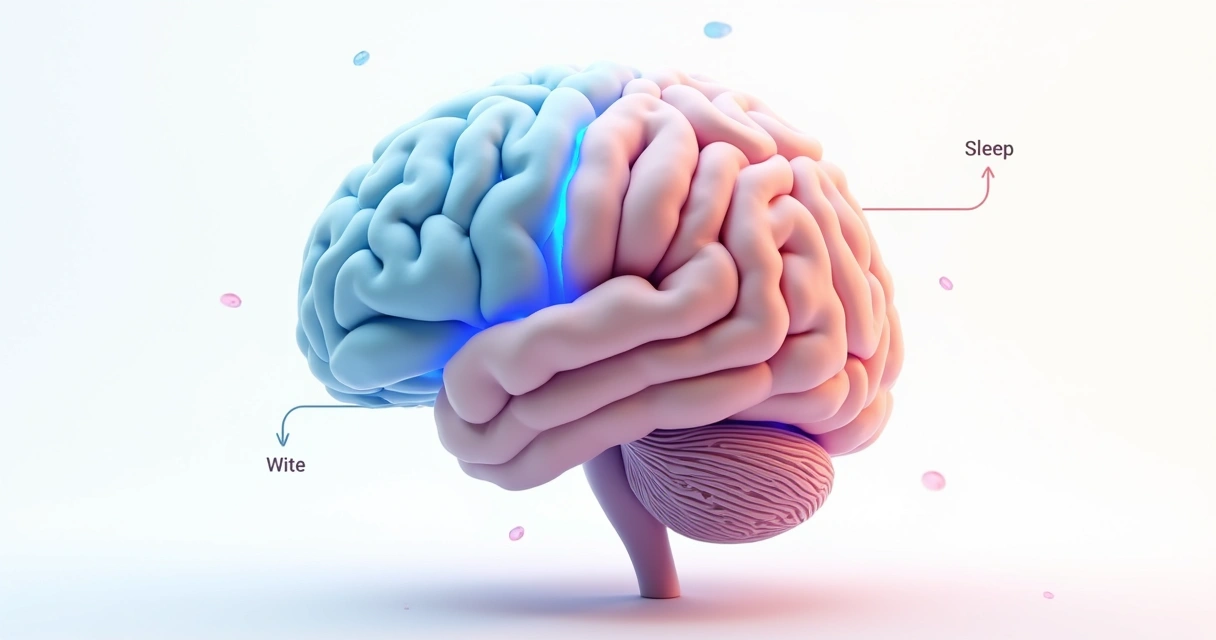 Cérebro estilizado mostra regiões do sono e da decisão